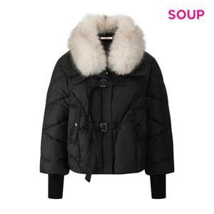 [숲]풍성 퍼 카라 벨티드 숏 패딩 점퍼 (S5AJP02)