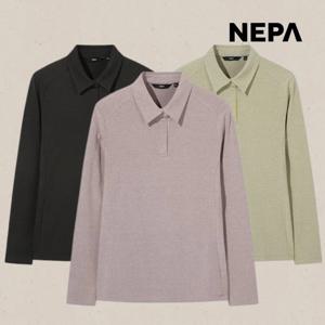 네파 여성 리사이클 기모 울 폴로티셔츠 베이직 카라티 7L85216
