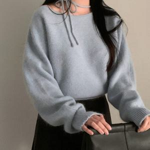 (예쎄) 리본 장식 보트넥 니트 (S5FKN097A)