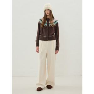 [올리브데올리브] OE5WLB16 핀턱 코듀로이 세미와이드 밴딩팬츠