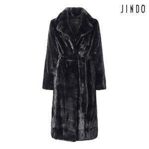 [진도] 모피 너치드 카라 밍크 코트 (JFCR01BK)