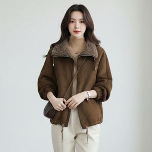 초코비 빅카라 무스탕점퍼_RE4JP026