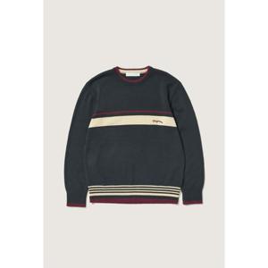 [플랙진] 남성 라운드넥 카라 스트라이프 니트 PWTH4NTL60M