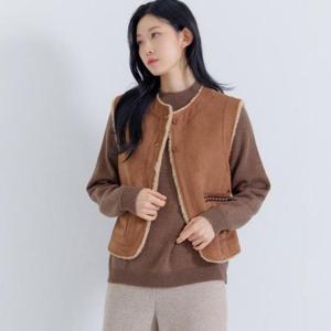 지센 HC20 페이크 무스탕 베스트 조끼 LCSFPA21 CA