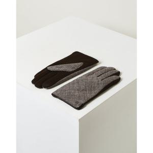 [닥스핸드백] 그레이 체크 DD 장식 남성 울 장갑DCGV5F140G2