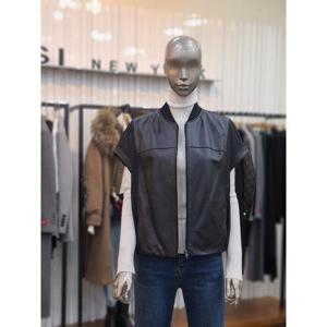 제시뉴욕 세이브존05 양가죽 캡 소매 베스트 BEW7NNRV8000BK