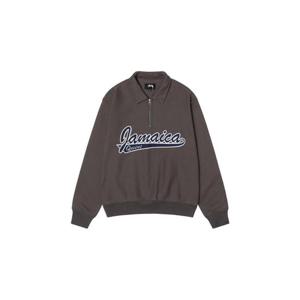 Stussy스투시 x 데님 티어스 하프 집 플리스 차콜 318045