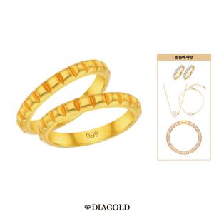 디아골드 24K 순금 골드큐브 쌍지+ 테니스 쌍지+14K 금볼 진주 목걸이,팔찌세트+테니스팔찌