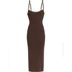 마이클코어스 체인 스트랩 니트 바디콘 미디 원피스 MF5835V33D