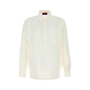 25FW 구찌 화이트 linen 폴로 셔츠 833862Z7ARF9011 TP567472340