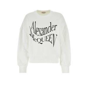 24SS 알렉산더 맥퀸 화이트 코튼 오버사이즈 스웨트 셔츠 781418QZALW0900 TP565408867