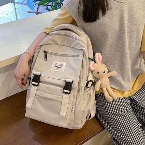 여자 포켓 고등학생 백팩 책가방 캐쥬얼 데일리 키링