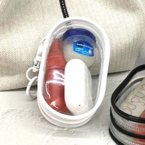 솜인형 원형 화이트 투명 PVC 솜인형파우치 파우치