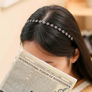 (엔젤슈슈) 큐빅 꽃 얇은 헤어밴드 데일리 머리띠