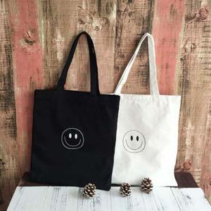 스마일 캔버스 에코 숄더백 캐주얼가방 패션 심플