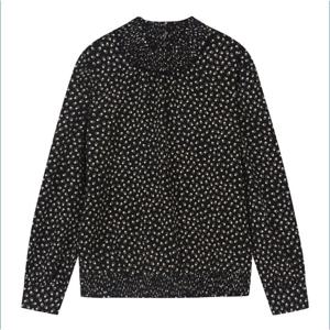 [씨]스퀘어 프린팅 셔링 모크넥 블라우스(SJBAX2424)