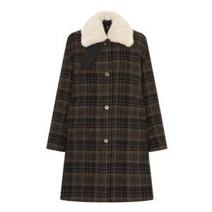 [케네스레이디] 퍼 카라 체크 자켓 (EWCJPK0100)