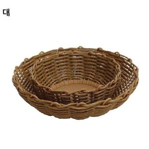 라탄 원형 바구니 바스켓 바닥막힘 상추 바구니 대