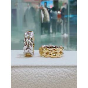 미니골드 [14K골드침&실버] 디어 볼드 꼬임 링귀걸이 MEM22094