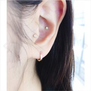 미니골드 14K 귀찌 민자 귀걸이 9MM EONM4017