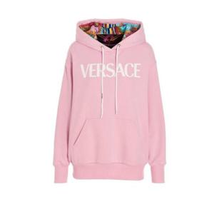 Versace 로고 프린트 드로스트링 후드티 10065631A04571 1PG40 TP946194837
