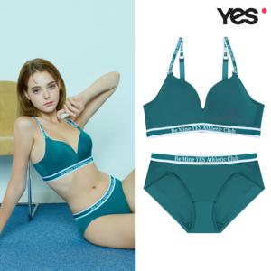 [예스]애슬래틱 클럽 그린 노와이어 브라 팬티 세트 YSWBZ809YSWPZ809