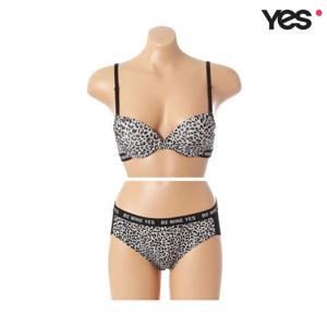 [예스]데일리 라이트그레이 호피 브라 헴팬티 세트 YDWBZ674YDWPZ674