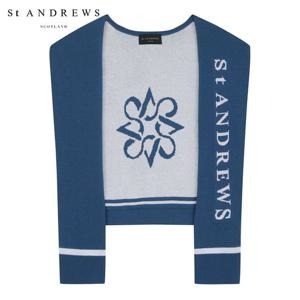 [세인트앤드류스] 여성 배색 심볼 가디건 숄 821D1AC057_BL