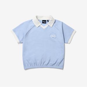 [34%OFF][휠라키즈] Girls 크롭 카라 티셔츠 (FK2TSG2301F_CUD)