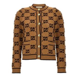 구찌 GG 울 부클 자카드 가디건 713300XKCNA2668 Beige