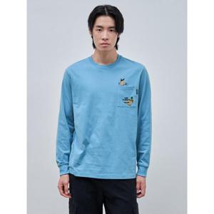 [빈폴멘] [Print Bakery] 기모 라운드넥 티셔츠  스카이 블루 (BC4941K01Q)