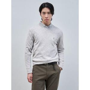 [빈폴멘] [Essential] 캐시미어 라운드 니트  라이트 그레이 (BC4X51E062)