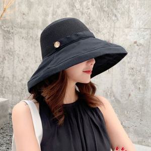 왕챙모자 챙모자 메쉬 버클 여자 비치 레이어 벙거지