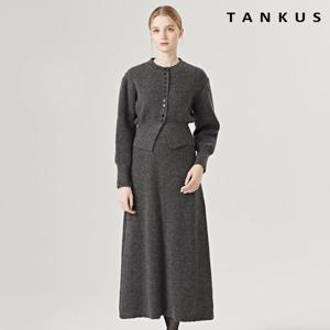 [탱커스]슬림 라운드넥 니트 A라인 스커트 셋업 (TW4OP007L0)