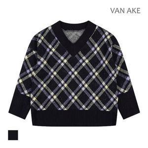 [반에이크][반에이크] 브이넥 체크패턴 니트_VB31KTQ303Z (P0034