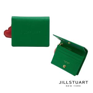 [질스튜어트] 그린 로고 포인트 소가죽 2단 반지갑 JAWA5E303E2