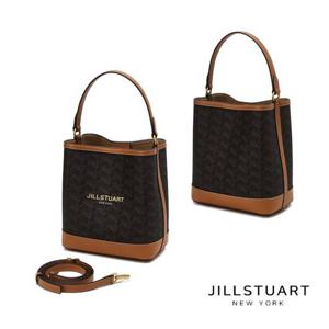 [질스튜어트] 브라운 로젤라 칠링 패턴 가죽 콤비 버킷백 M JABA5E355W2