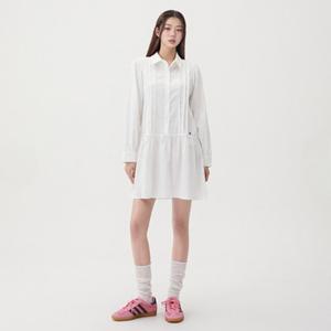 [랩]장식 핀턱 셔링 미니원피스(AR1WO363)