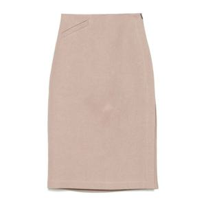 펜디 테일러드 베이지 왁스드 리넨 스트레이트 스커트 FQ7634 A