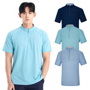 콜핑 남성 스트라이프 깔끔한 등산 반팔 반집업 티셔츠 KSC058VT0M