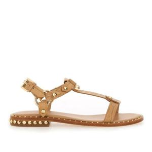 아쉬 골드 스터드 버클 오픈 토 플랫 샌들 PATSYBIS02 COCCOSAN