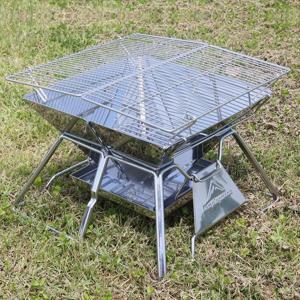 캠핑 화로대 접이식 바베큐 그릴 불멍 화로 와이드 중형 높이조절 가방포함