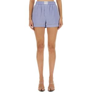 알렉산더왕 루즈 핏 라이트 퍼플 자수 쇼츠 4WC3234376 463A