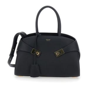 페라가모 허그 S 블랙 핸드백 215608 0766758