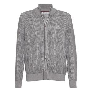 Brunello Cucinelli 헤링본 패턴 가디건 M22709306CQ543