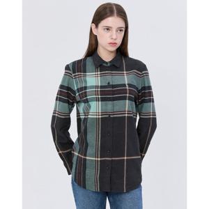 헤지스 여성 24FW 스테디셀러기모 그레이 체크 울혼방 긴소매 셔츠 WSSH4DC91G3