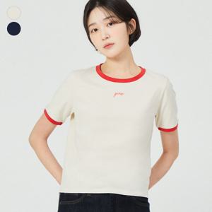 [게스(진)]여성 크롭 링거 게스 스몰로고 반팔티 OP2K8402