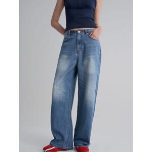 (355821LPMP) [에잇세컨즈] 빈티지 워싱 와이드 경량데님  블루