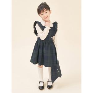 [시즌30%OFF][빈폴키즈] 에이프런형 체크 원피스&샤 헤어슈슈&미니 백 3SET  그린 (BI5871G01M)