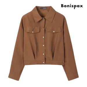 보니스팍스  크롭 스냅 버튼 셔츠 자켓 (XP9JK006M0)